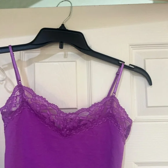 2 set purple black sexy adjustable cami Stretchy lace tunic tank top sz M Y2K - Picture 5 of 12